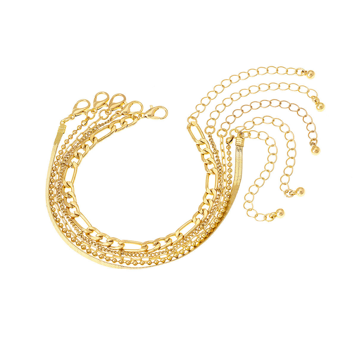 Stylish Minimalist Metal Snake Chain Bracelet Set for Women