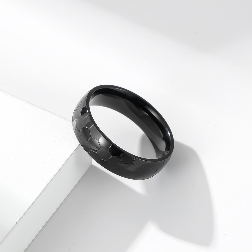 Cross-Border Amazon World Cup Football Fans Titanium Steel Ring