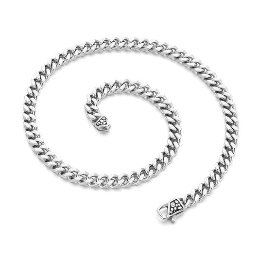 Eight Millimeter Cuban Chain Titanium Necklace For Men