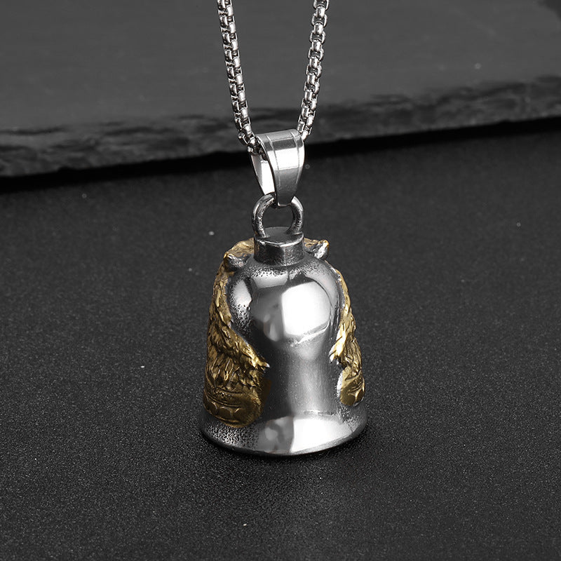 Vintage Wolf Stainless Steel Pendant Necklace
