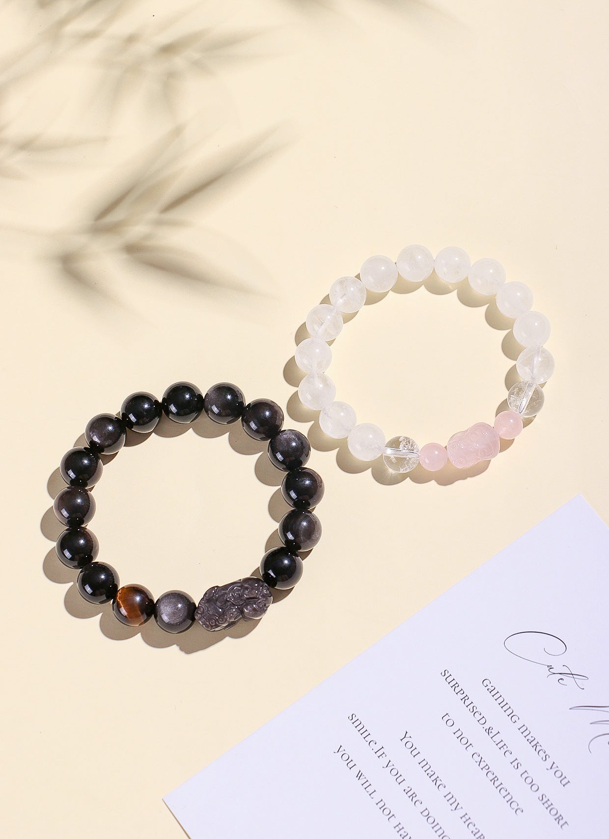 Planderful Fortune's Favor Bracelet – Elegant Crystal and Obsidian Design