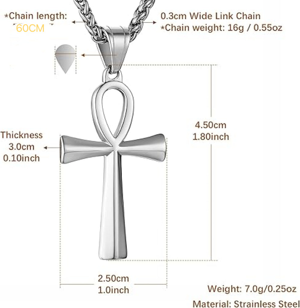 Planderful Cross Necklace Unisex Stainless Steel Anka Pendant For Him And Her Durable Everyday Elegance Gift