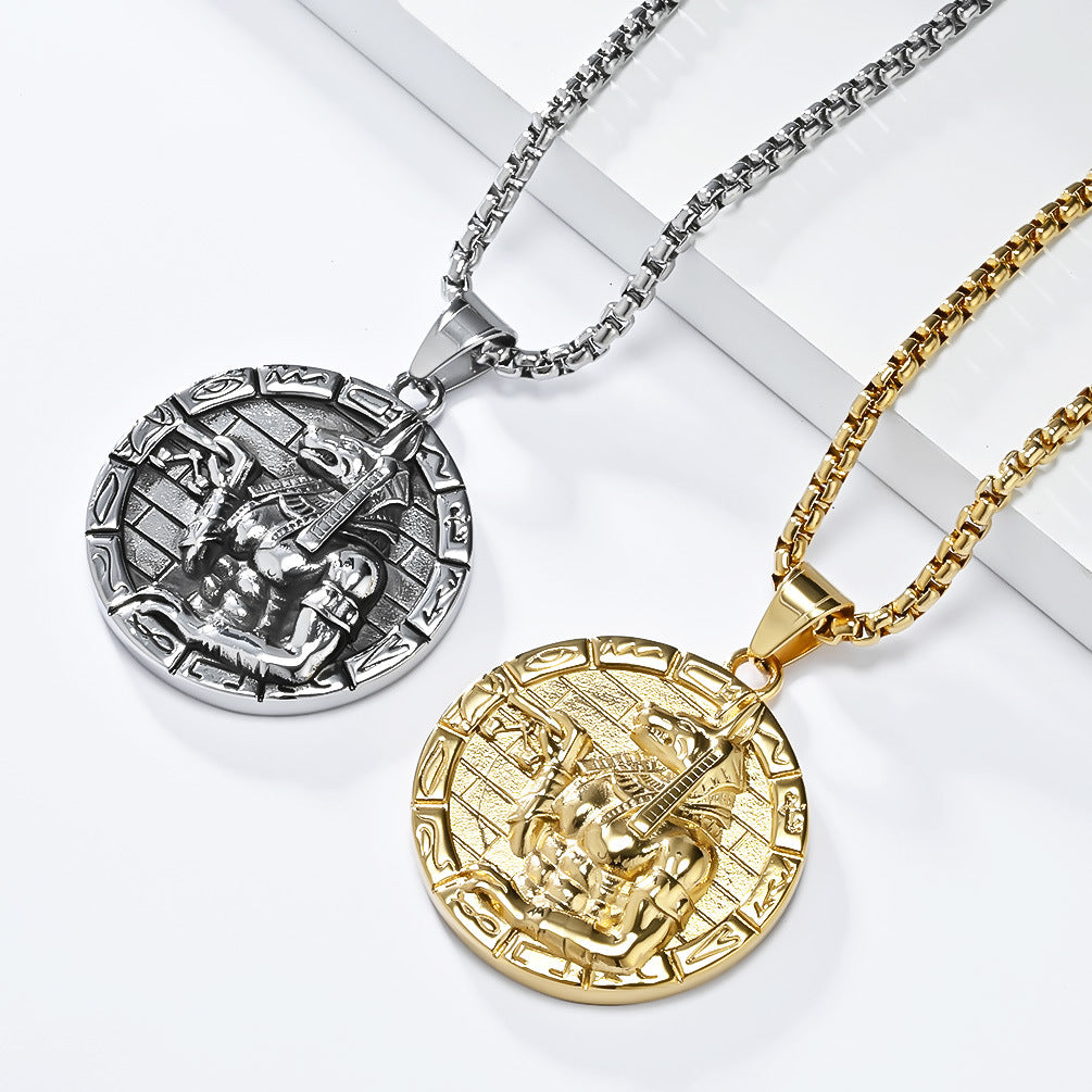 Anubis Necklace Titanium Steel Pendant For Egyptian Mythology Fans Planderful Everyday Genie Body Protection
