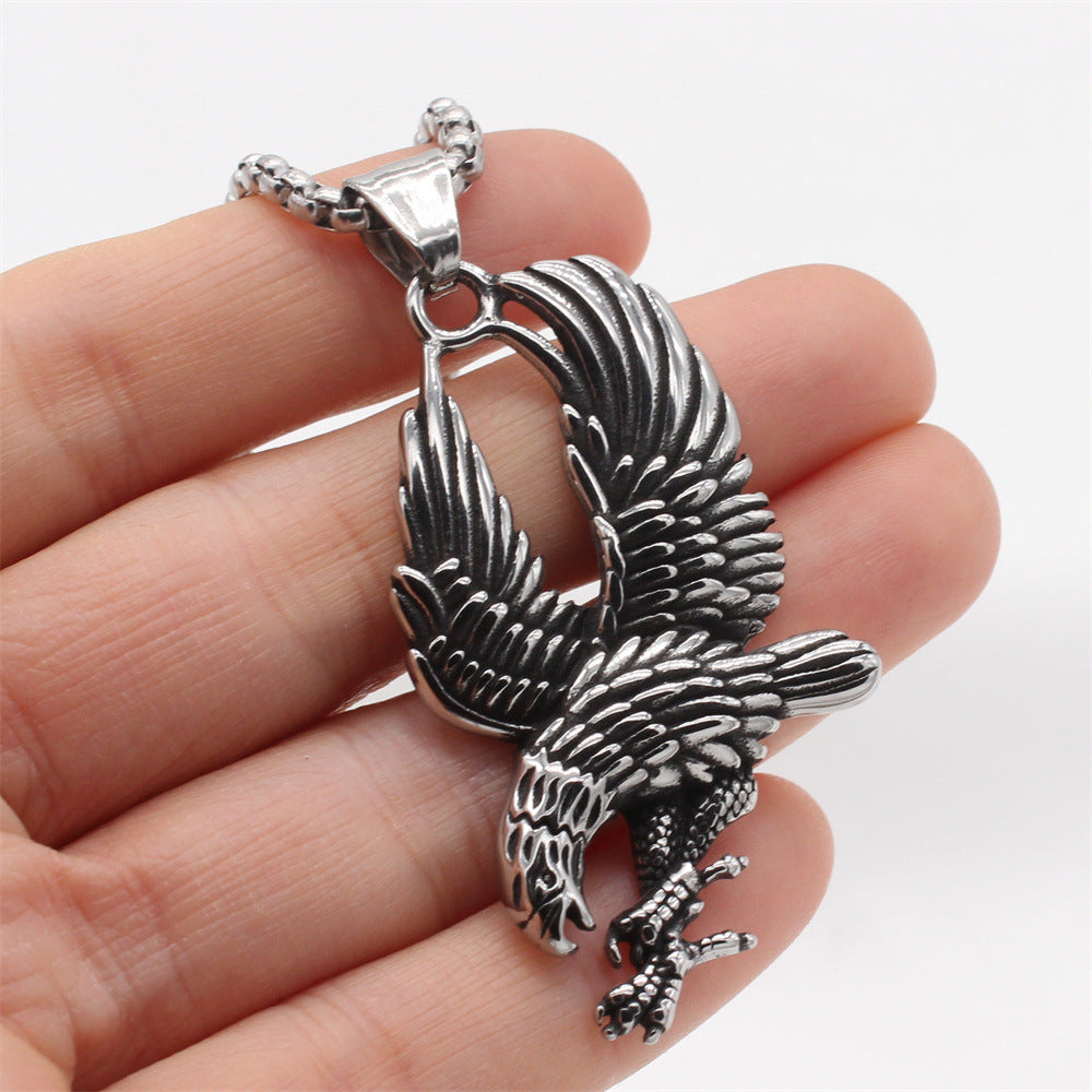 Titanium Steel Eagle Pendant For Men Unisex Protection Statement Planderful Everyday Genie