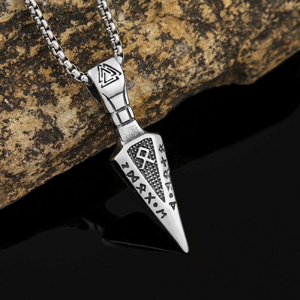 Stainless Steel Personalized Retro Arrow Necklace for Men