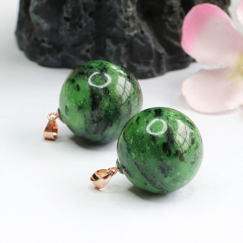 925 Silver-Set Zoisite Pendant — No Chain