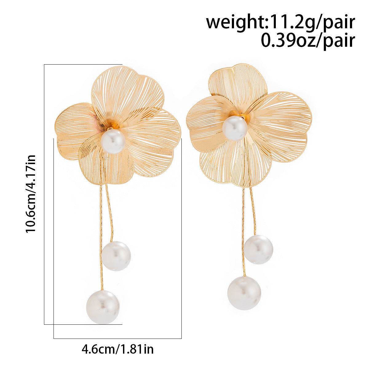 Ginkgo Leaf Stud Earrings By Planderful Vienna Verve Metal Textured Imitation Pearl Statement Earrings For Women