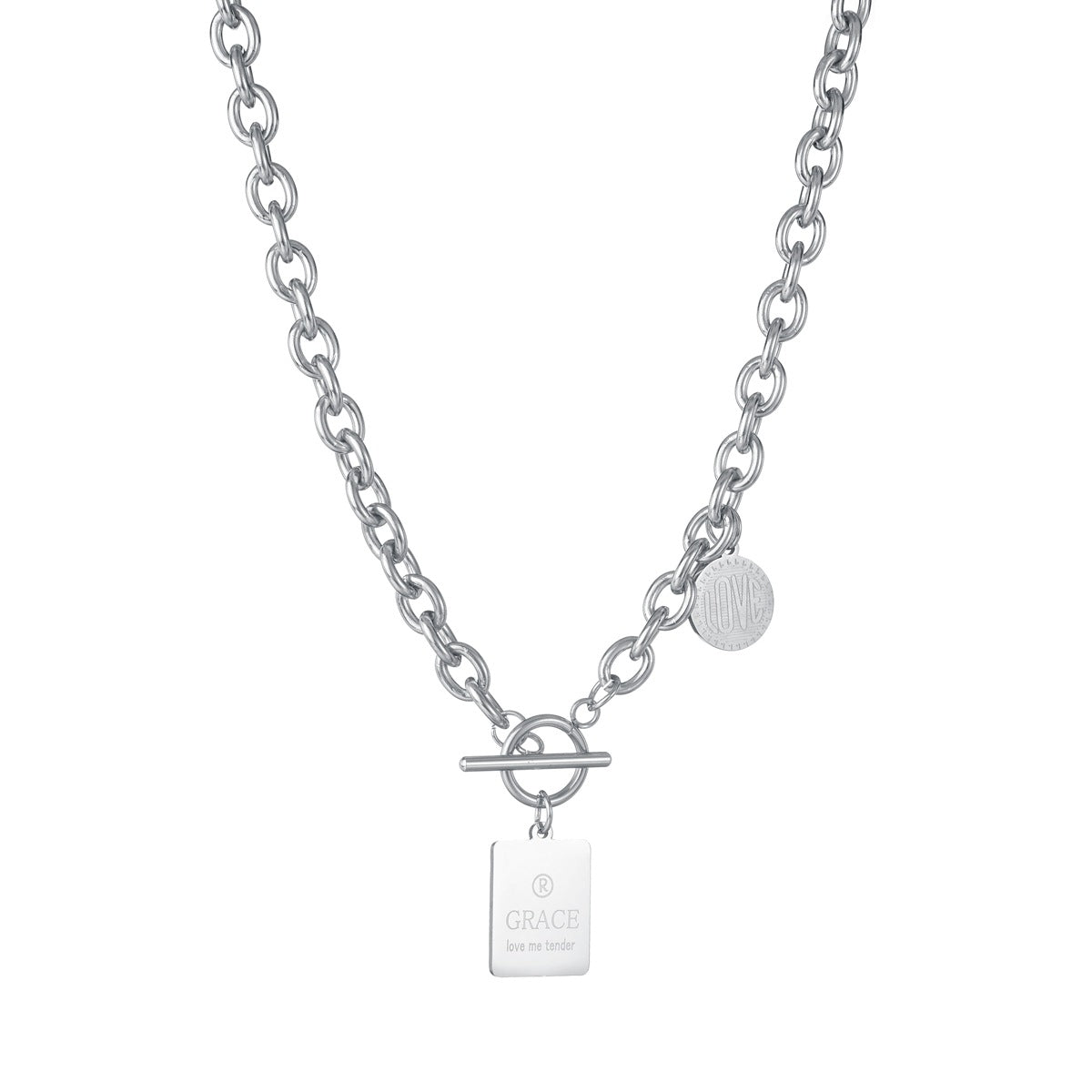 European & American Titanium Letter Pendant Couple Necklace - Unisex Jewelry Supply