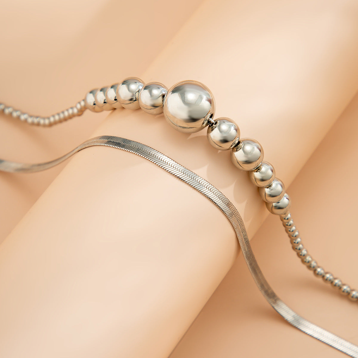 Planderful Snake Chain Necklace Vienna Verve Double Layer For Women Versatile Statement Jewelry
