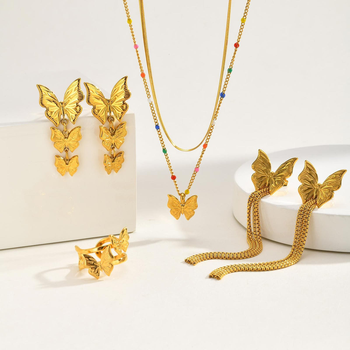 Cat-Inspired Jewelry — Earrings, Ring or Necklace