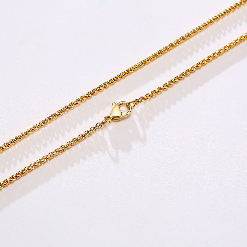 Titanium Steel Pearl Chain Pendant Steel Necklace for Men