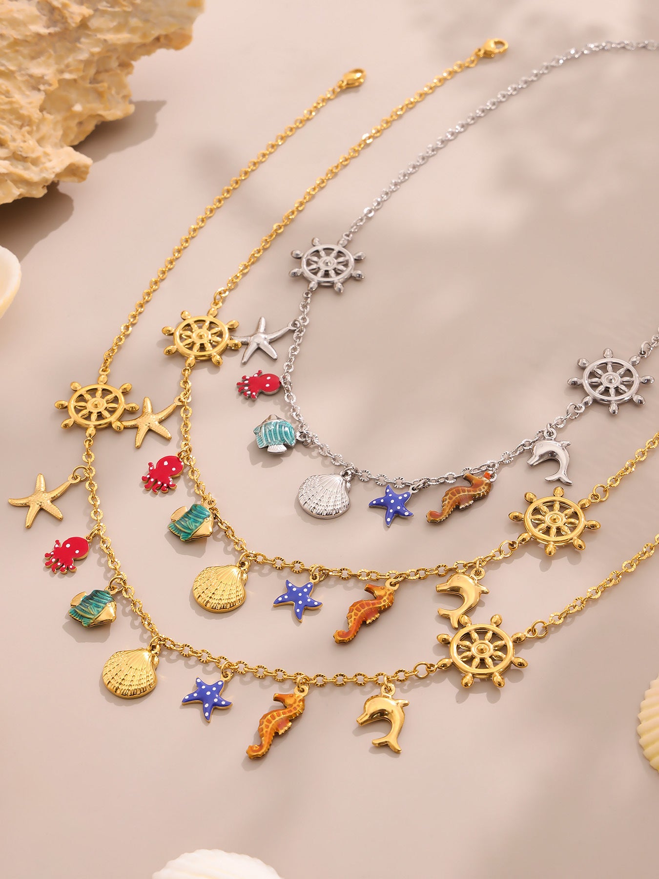 Planderful Ocean Charm Necklace For Women Titanium Steel