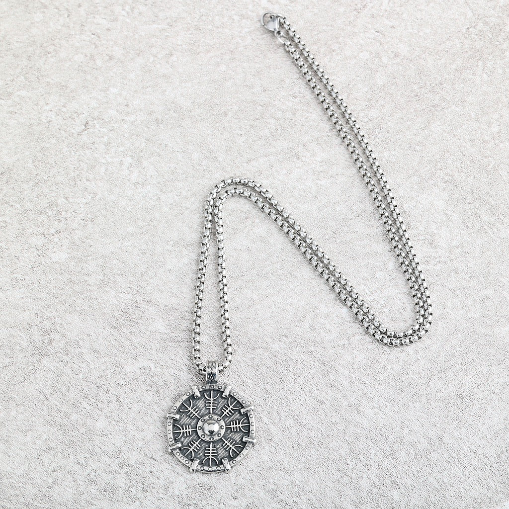 Viking Helmet Stainless Steel Pendant Necklace