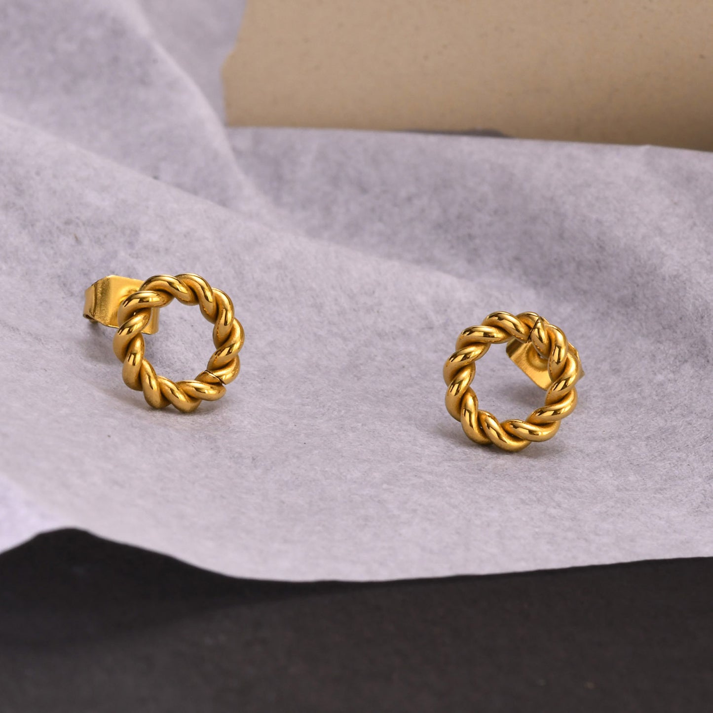 Cross-Border Jewelry Small Fresh Stainless Steel Twist Earrings