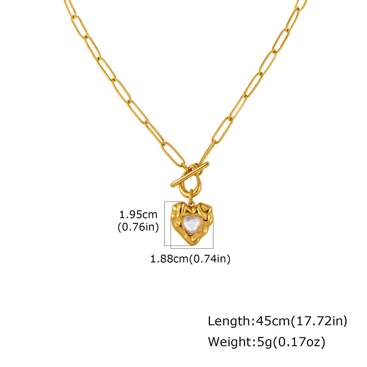 Heart Shell Zircon Stainless Steel Pendant