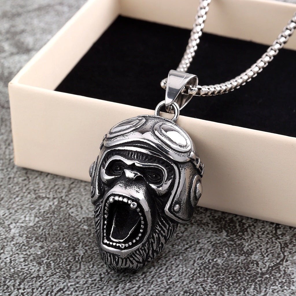 Vintage Stainless Steel Pendant Necklace