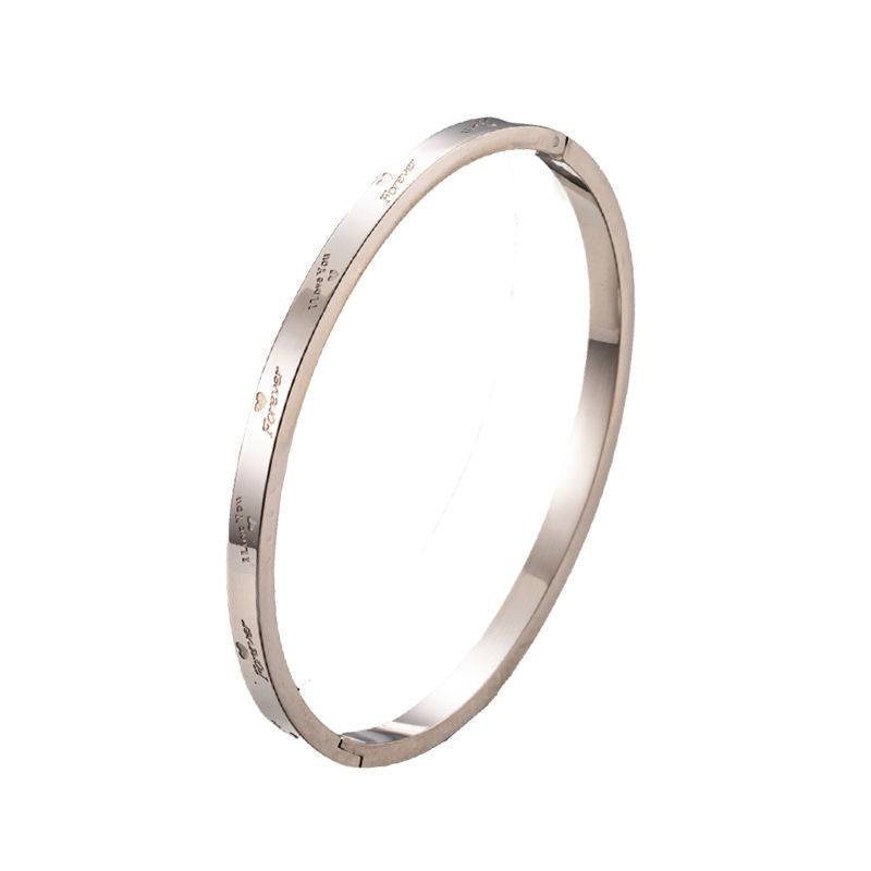 Planderful Jewelry Titanium Steel Bracelet With Zircon Inlays Everyday Genie Collection