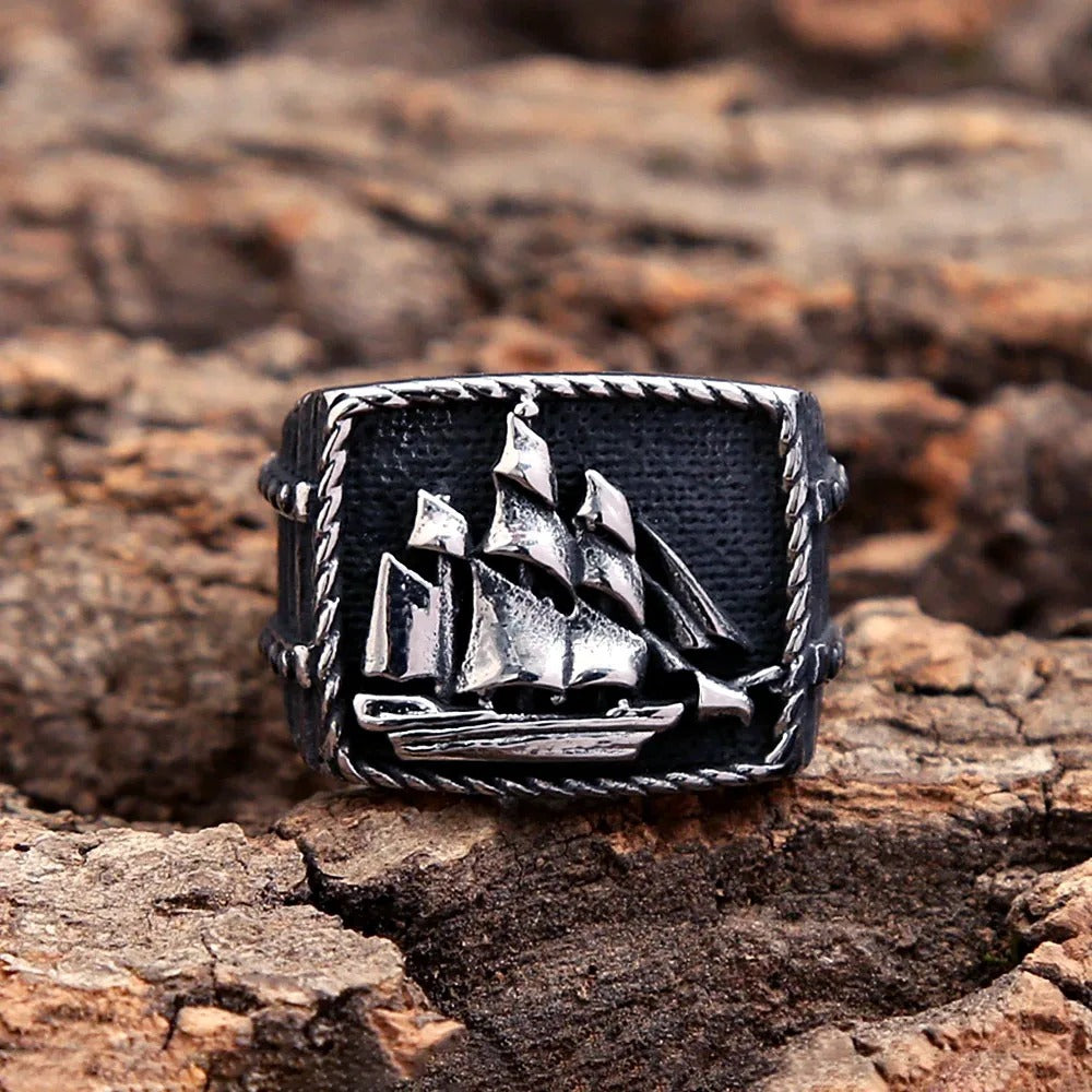 Viking Sailing Stainless Steel Men's Ring