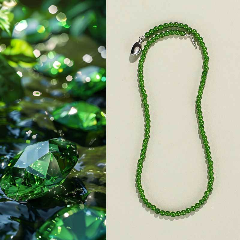 Chalcedony Round Bead Necklace