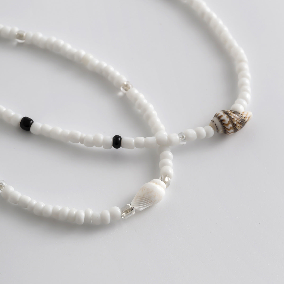Planderful Vienna Verve Geometric Collarbone Necklace Personal Color Mixing Beaded Conch Set For Women