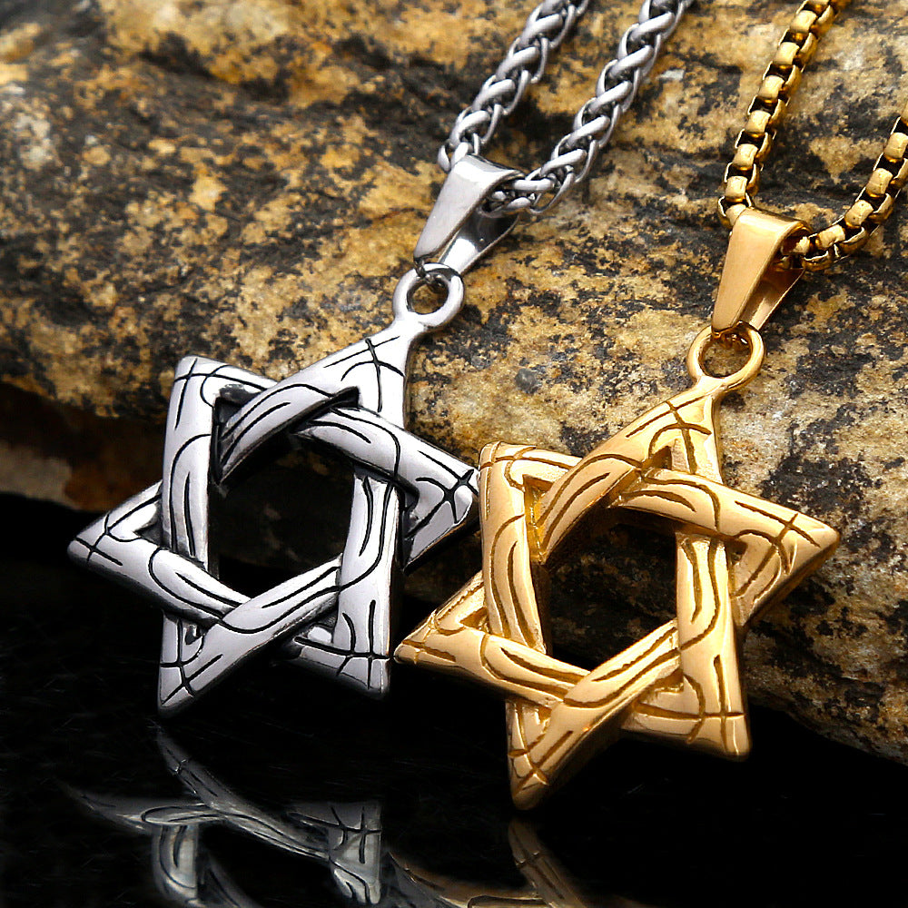 Cross-Border Amazon Hexagram Men's Pendant Jewelry Wholesale
