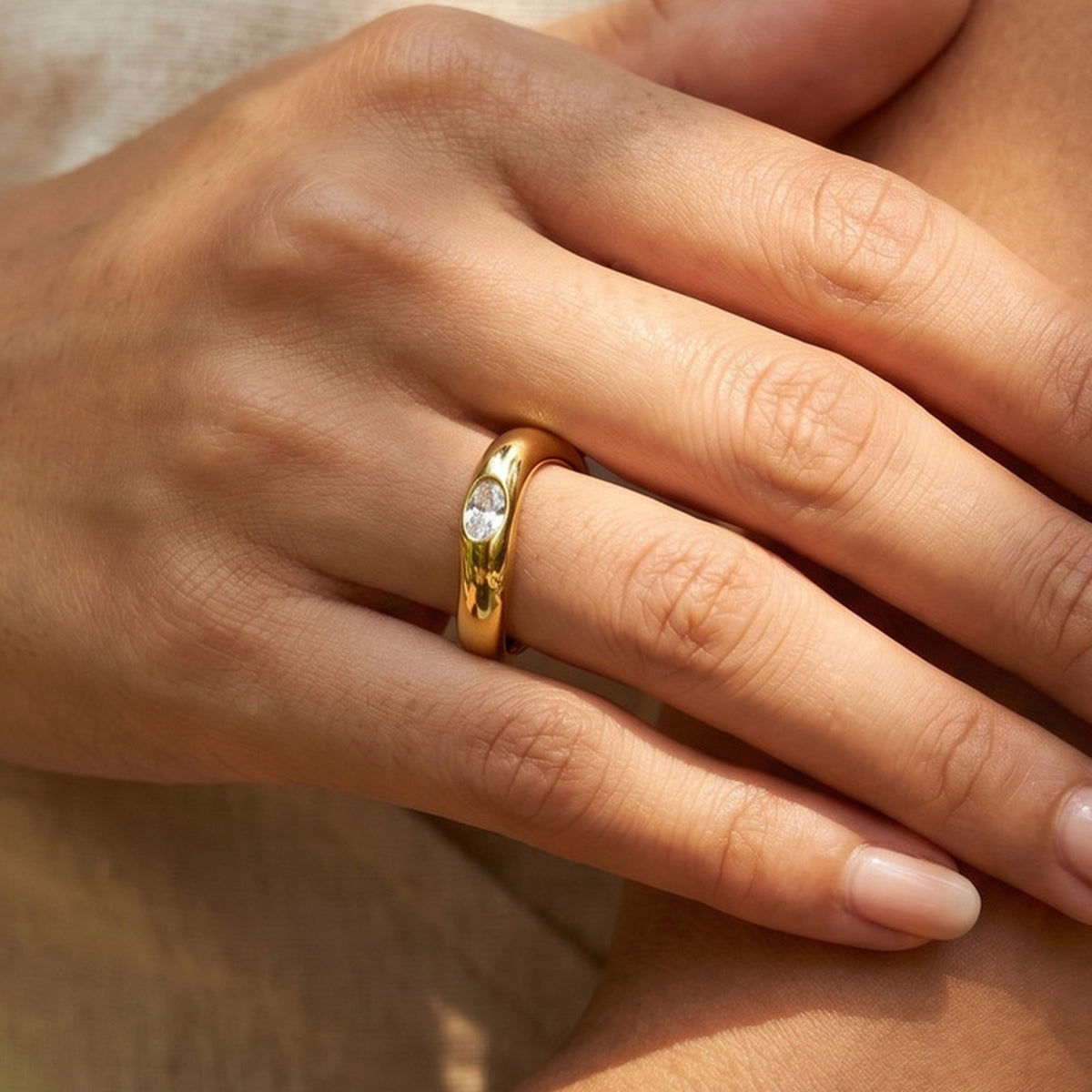 Unique Design Index Finger Ring Stainless Steel Irregular Double Layer Quadrangram Zircon