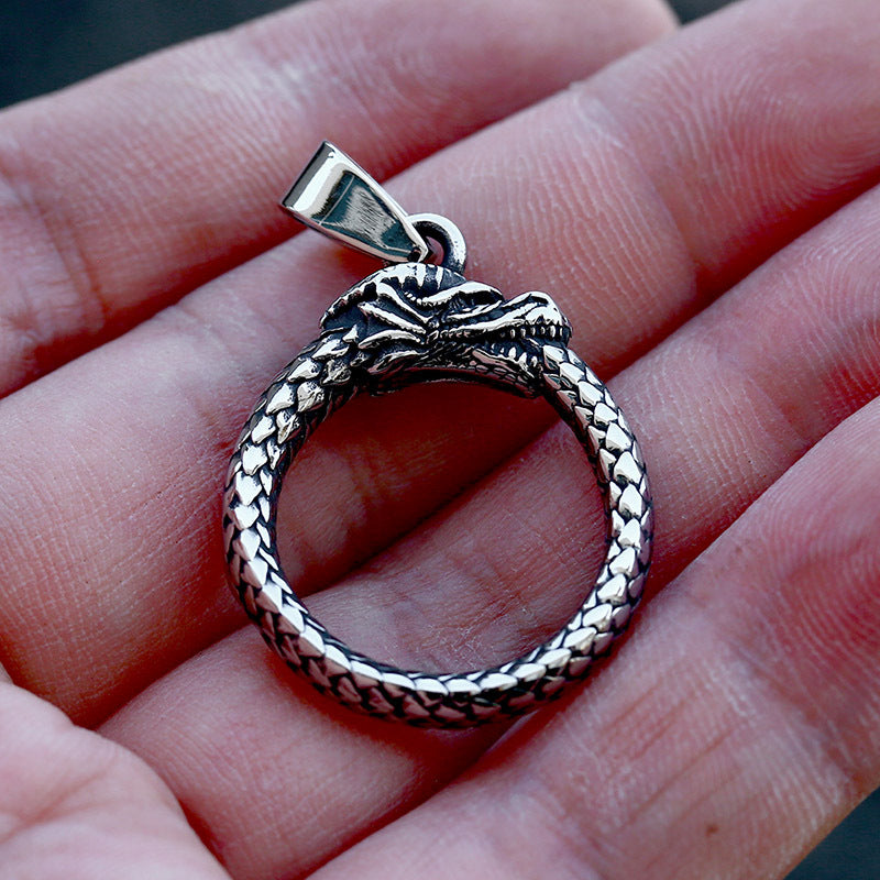 Retro Dragon-Shaped Titanium Steel Pendant for Men - Wholesale Cross-Border Stainless Steel Jewelry