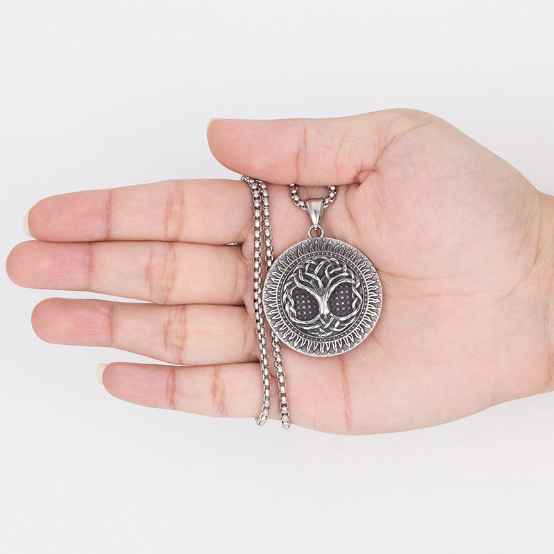 Steel Necklace - Vintage Tree of Life Necklace