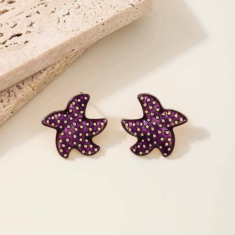 Planderful Vienna Verve Earrings – Cute Color Irregular Starfish Design
