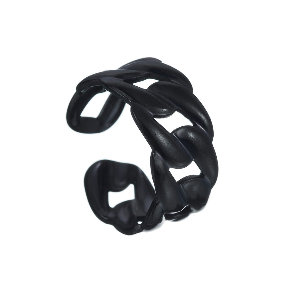 Hydraulic Hollow Chain Ring with Live Mouth Titanium Steel - Couple Accessories
