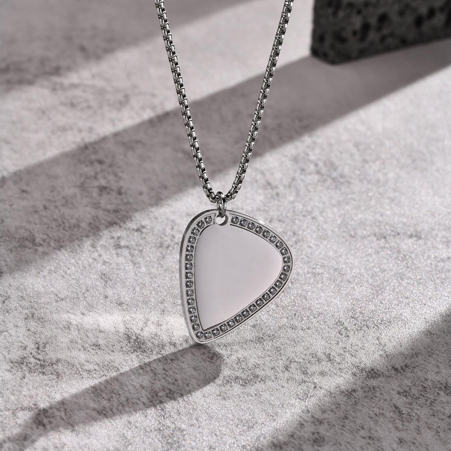 Men's Fashion Accessories Stainless Steel Guitar Pendant Black