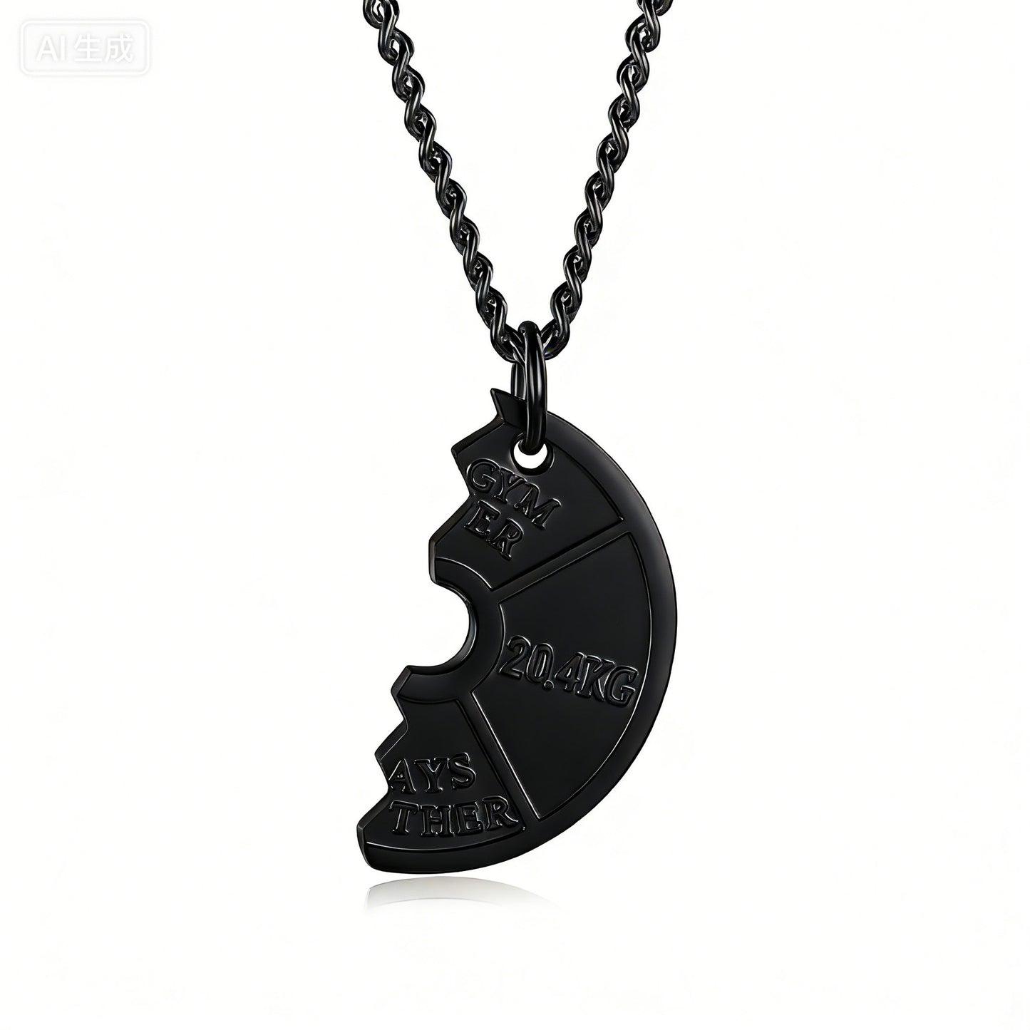 Planderful Premium Barbell Necklace For Couples Stainless Steel Fitness Jewelry Genderless Gift