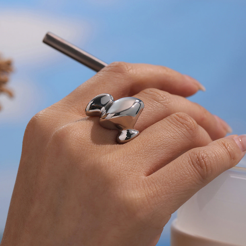 Planderful Unisex Open Index Geometric Color Ring 18K Gold