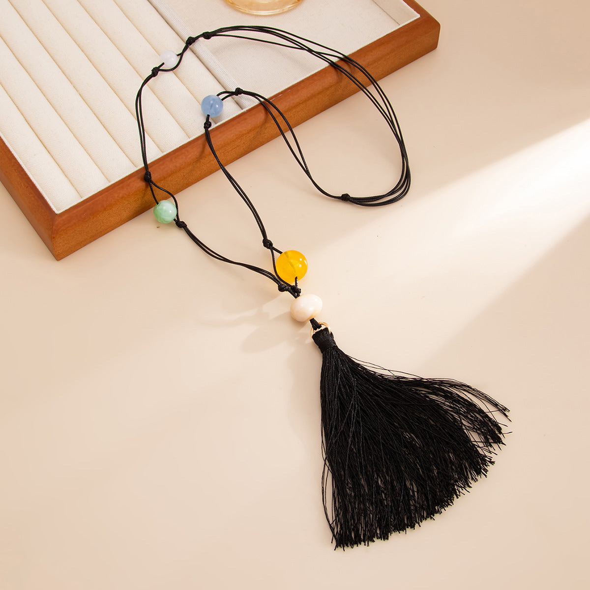 Hand-Knotted Adjustable Fringe Necklace