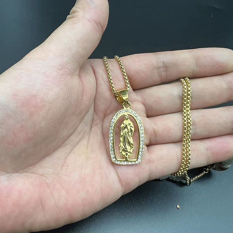 Stainless Steel Necklace – Elegant Virgin Mary Pendant
