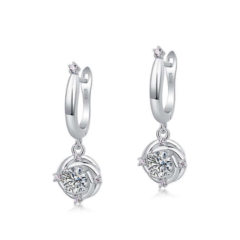S925 Sterling Silver Moissanite Flower 5 × 5 mm Stud Earrings