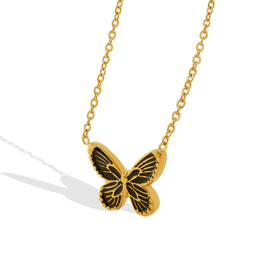 Butterfly Charm Pendant Necklace Set with Bohemian Flair