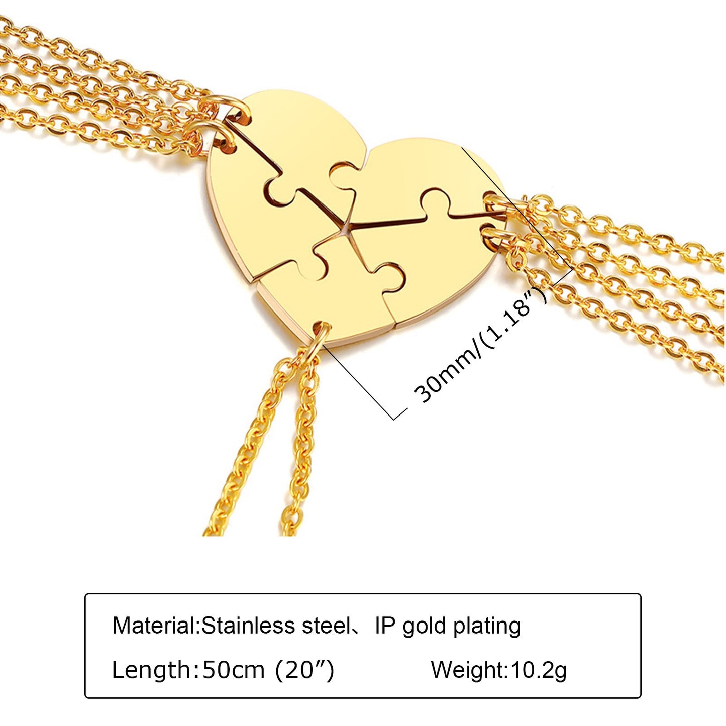 1. Planderful Heart Edge Puzzle Necklace For Couples Stainless Steel Gift For Girlfriend Everyday Elegance Jewelry
