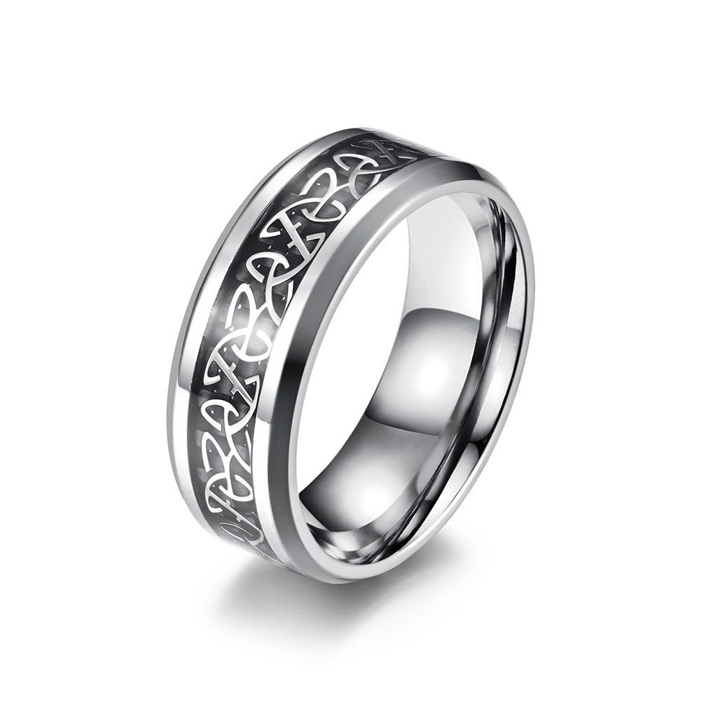 Irish Celtic Heart Knot Stainless Steel Ring – Unisex Couples Propose Titanium