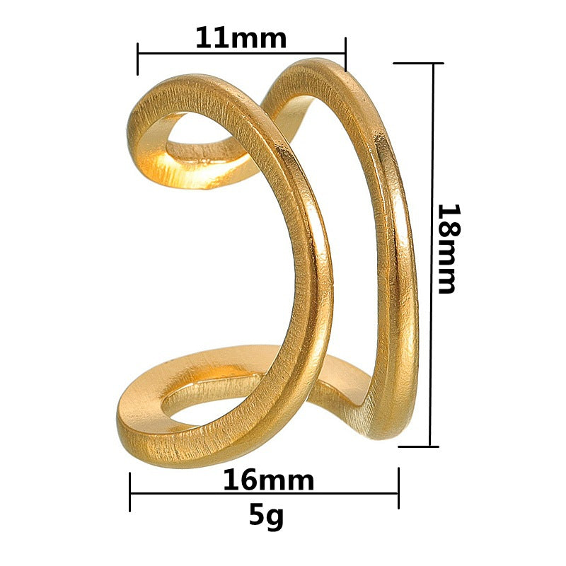 Planderful Titanium Steel Ring With Geometric Statement Design Adjustable For Women Unisex Jewelry