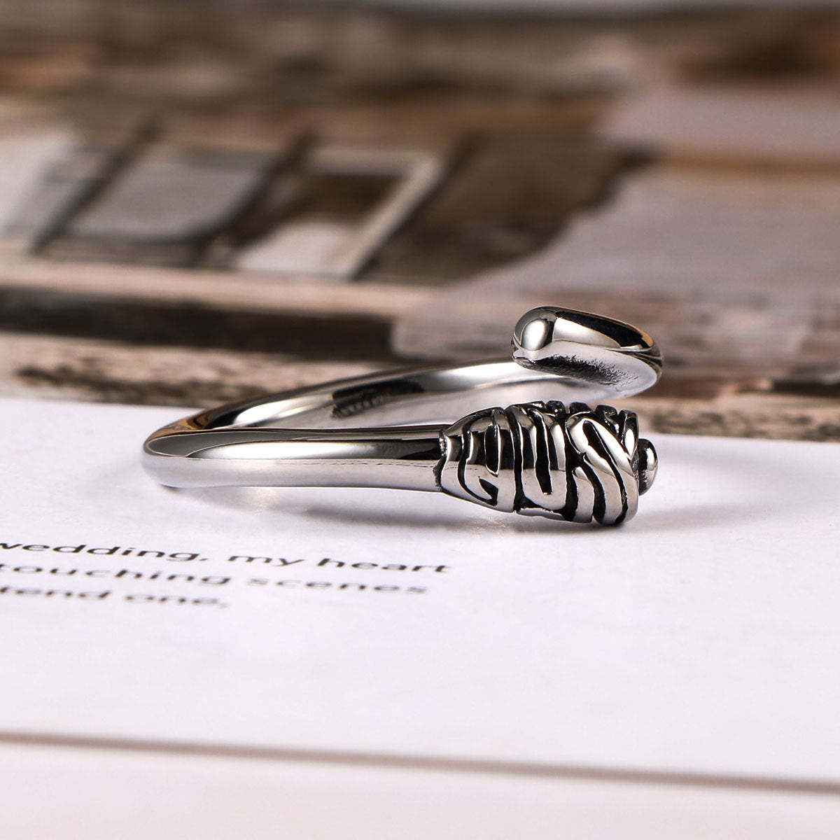 Couple Titanium Steel Ring Thin Retro Style Size 7 11