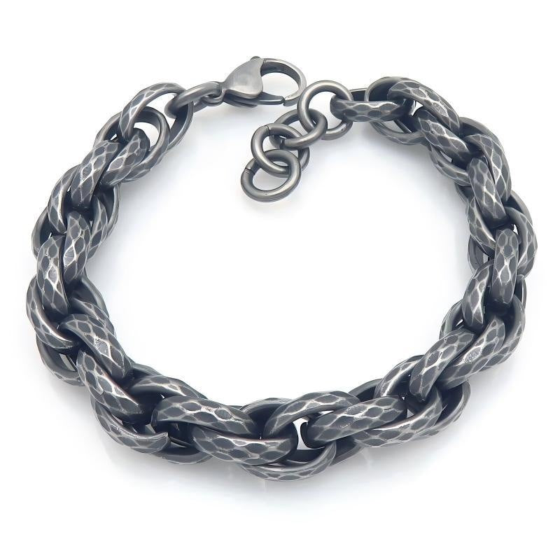 11mm Hammer Twist Twist Chain With Extension Chain Stainless Steel Men's Bracelet