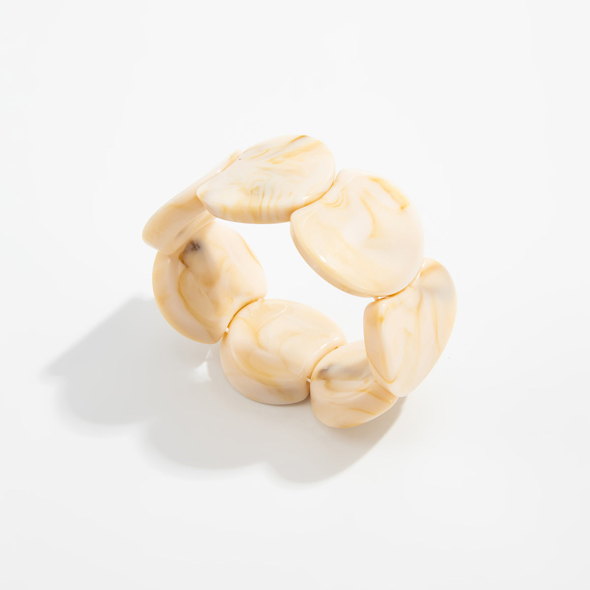 Planderful Vienna Verve Wide Crescent Geometric Elastic Bracelet For Women Retro Statement Jewelry