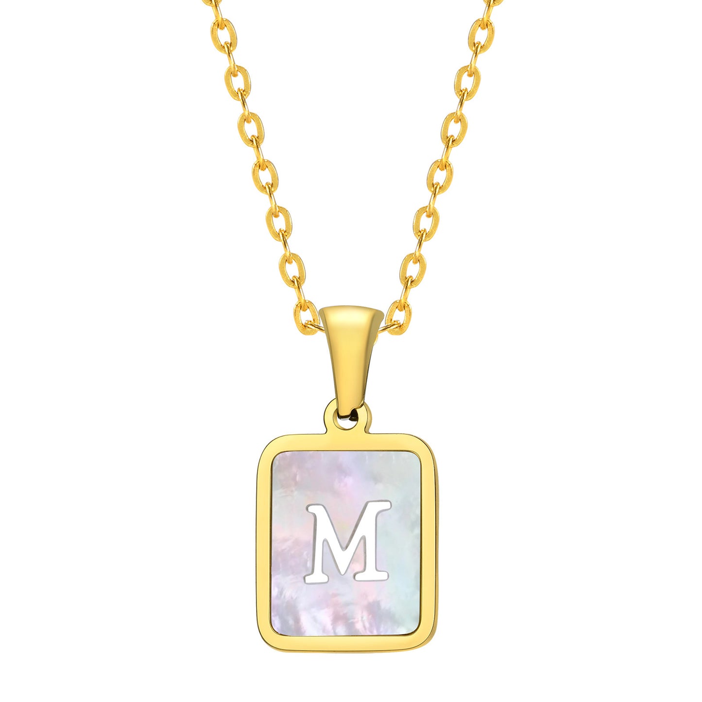 European And American Jewelry Shell Square Pendant Necklace