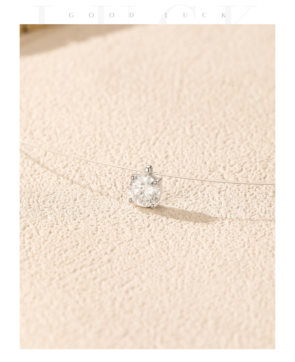 925 Sterling Silver D-Color Moissanite Floating Necklace