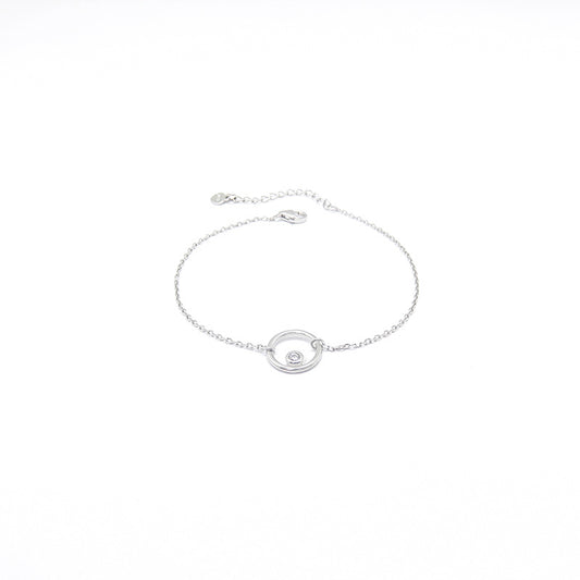 Small Zircon Circle Silver Bracelet