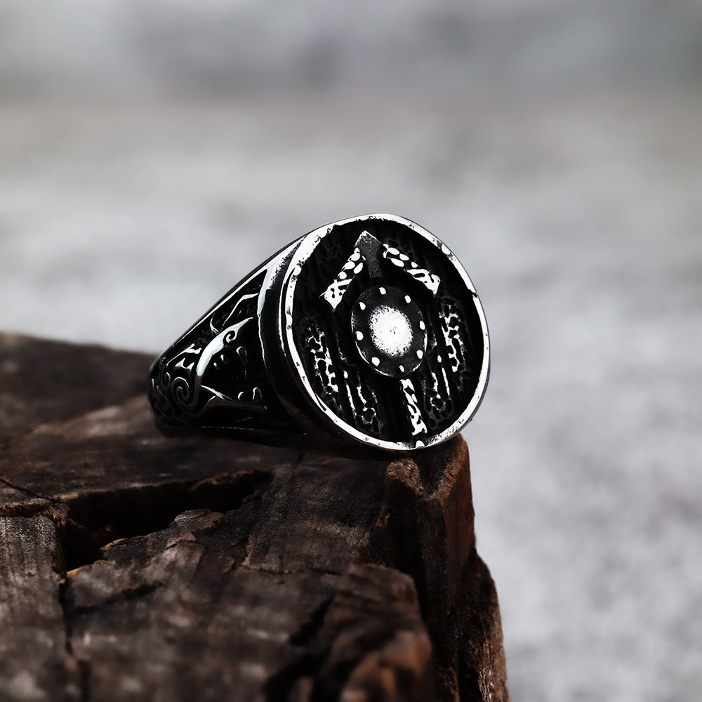 Amazon New Viking Ring Jewelry War Shield Trend for Men