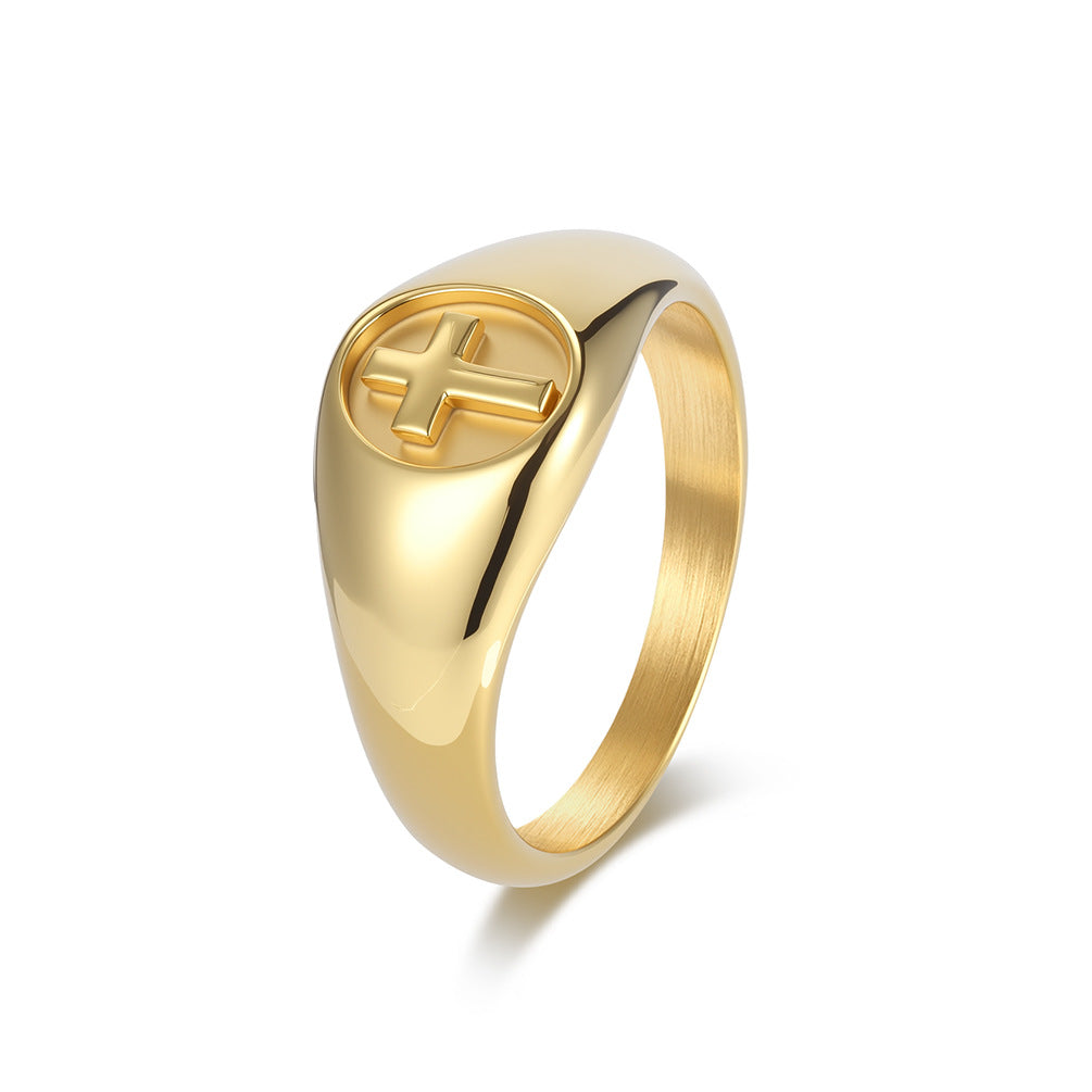 Stainless Steel Cross Ring