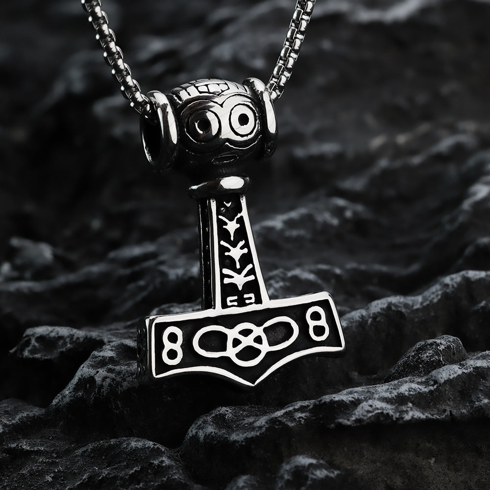 Hip-Hop European American Neckwear Viking Hammer Pendant Necklace