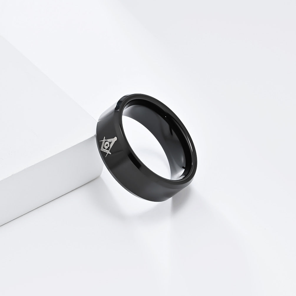 Europe and the United States Hot-Selling Masonic Tungsten Steel Ring for Men